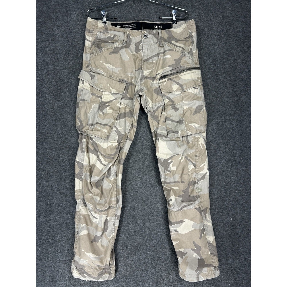 G-Star Raw Rovic Zip 3D Regular Tapered Cargo Pants Mens 31x32 (fits 33x30) Camo